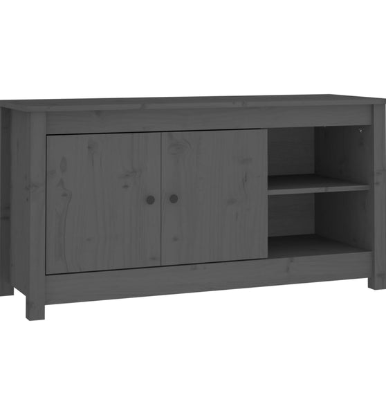 TV-Schrank Grau 103x36,5x52 cm Massivholz Kiefer