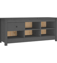 Schuhschrank Grau 110x38x45,5 cm Massivholz Kiefer