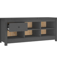 Schuhschrank Grau 110x38x45,5 cm Massivholz Kiefer