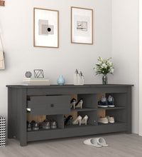 Schuhschrank Grau 110x38x45,5 cm Massivholz Kiefer