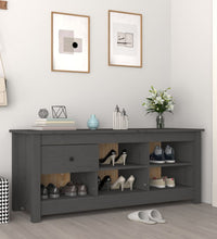 Schuhschrank Grau 110x38x45,5 cm Massivholz Kiefer