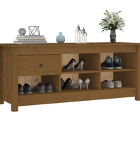 Schuhschrank Honigbraun 110x38x45,5 cm Massivholz Kiefer