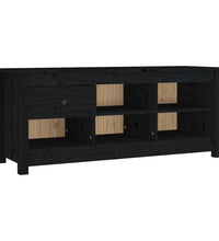Schuhschrank Schwarz 110x38x45,5 cm Massivholz Kiefer