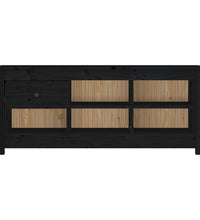 Schuhschrank Schwarz 110x38x45,5 cm Massivholz Kiefer