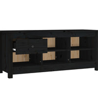 Schuhschrank Schwarz 110x38x45,5 cm Massivholz Kiefer