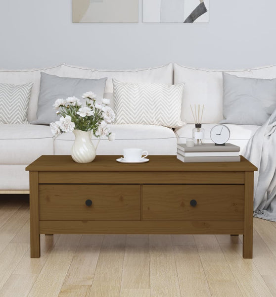 Couchtisch Honigbraun 100x50x40 cm Massivholz Kiefer