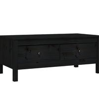 Couchtisch Schwarz 100x50x40 cm Massivholz Kiefer