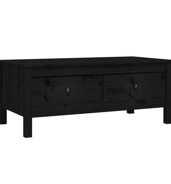 Couchtisch Schwarz 100x50x40 cm Massivholz Kiefer