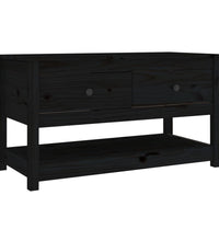 Couchtisch Schwarz 102x49x55 cm Massivholz Kiefer