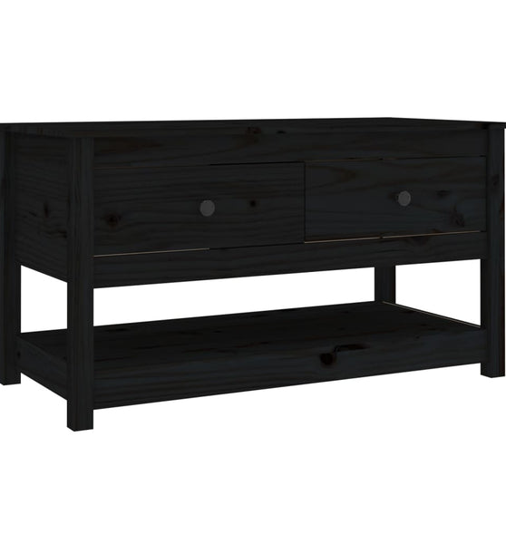 Couchtisch Schwarz 102x49x55 cm Massivholz Kiefer