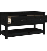 Couchtisch Schwarz 102x49x55 cm Massivholz Kiefer