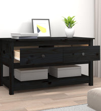 Couchtisch Schwarz 102x49x55 cm Massivholz Kiefer