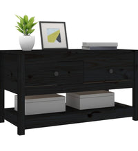 Couchtisch Schwarz 102x49x55 cm Massivholz Kiefer