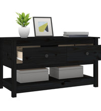Couchtisch Schwarz 102x49x55 cm Massivholz Kiefer