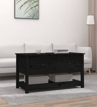 Couchtisch Schwarz 102x49x55 cm Massivholz Kiefer