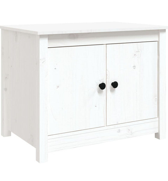 Couchtisch Weiß 71x49x55 cm Massivholz Kiefer