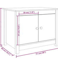 Couchtisch Weiß 71x49x55 cm Massivholz Kiefer