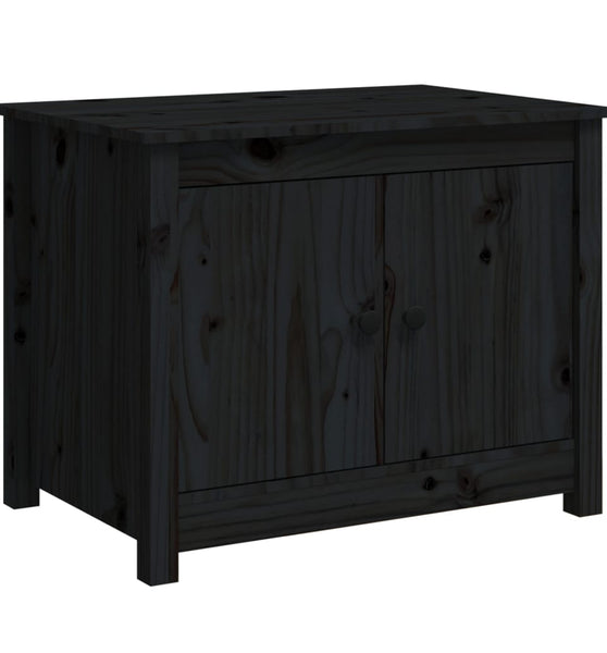 Couchtisch Schwarz 71x49x55 cm Massivholz Kiefer