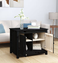 Couchtisch Schwarz 71x49x55 cm Massivholz Kiefer