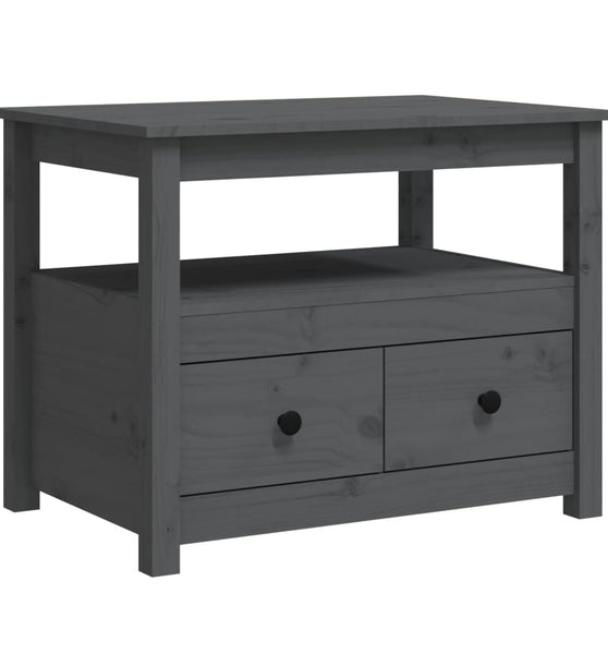 Couchtisch Grau 71x49x55 cm Massivholz Kiefer
