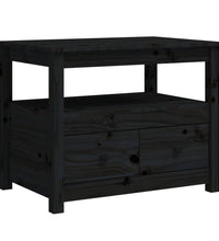 Couchtisch Schwarz 71x49x55 cm Massivholz Kiefer