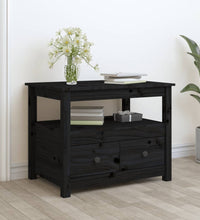 Couchtisch Schwarz 71x49x55 cm Massivholz Kiefer
