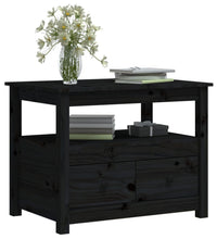 Couchtisch Schwarz 71x49x55 cm Massivholz Kiefer