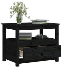 Couchtisch Schwarz 71x49x55 cm Massivholz Kiefer