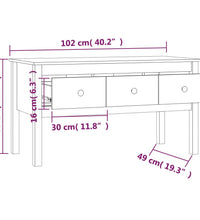 Couchtisch Honigbraun 102x49x55 cm Massivholz Kiefer