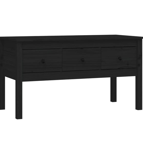 Couchtisch Schwarz 102x49x55 cm Massivholz Kiefer