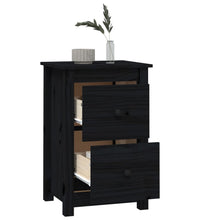 Nachttische 2 Stk. Schwarz 40x35x61,5 cm Massivholz Kiefer