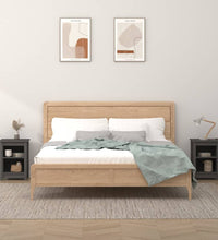 Nachttische 2 Stk. Grau 40x35x55 cm Massivholz Kiefer