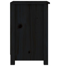 Nachttisch Schwarz 40x35x55 cm Massivholz Kiefer