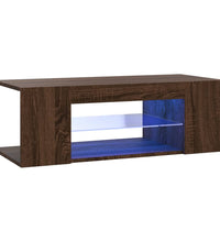 TV-Schrank mit LED-Leuchten Braun Eichen-Optik 90x39x30 cm