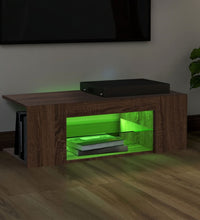 TV-Schrank mit LED-Leuchten Braun Eichen-Optik 90x39x30 cm