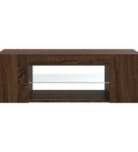 TV-Schrank mit LED-Leuchten Braun Eichen-Optik 90x39x30 cm