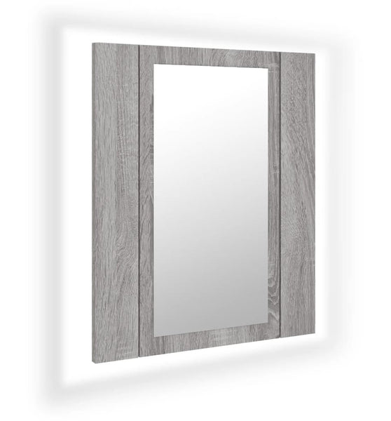 LED-Spiegelschrank Grau Sonoma 40x12x45 cm Holzwerkstoff