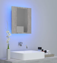 LED-Spiegelschrank Grau Sonoma 40x12x45 cm Holzwerkstoff