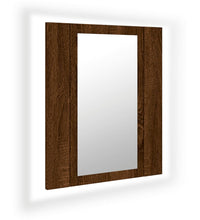 LED-Spiegelschrank Braun Eichen-Optik 40x12x45 cm Holzwerkstoff