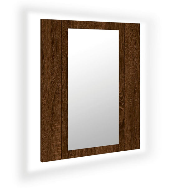LED-Spiegelschrank Braun Eichen-Optik 40x12x45 cm Holzwerkstoff