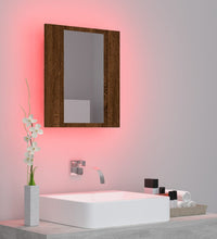 LED-Spiegelschrank Braun Eichen-Optik 40x12x45 cm Holzwerkstoff