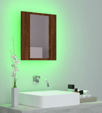 LED-Spiegelschrank Braun Eichen-Optik 40x12x45 cm Holzwerkstoff