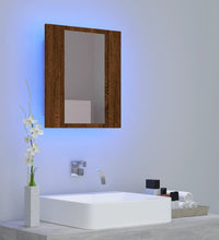 LED-Spiegelschrank Braun Eichen-Optik 40x12x45 cm Holzwerkstoff