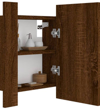 LED-Spiegelschrank Braun Eichen-Optik 40x12x45 cm Holzwerkstoff