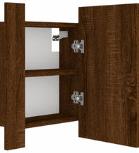 LED-Spiegelschrank Braun Eichen-Optik 40x12x45 cm Holzwerkstoff