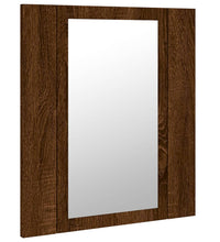 LED-Spiegelschrank Braun Eichen-Optik 40x12x45 cm Holzwerkstoff