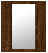 LED-Spiegelschrank Braun Eichen-Optik 40x12x45 cm Holzwerkstoff