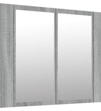 LED-Spiegelschrank Grau Sonoma 60x12x45 cm Holzwerkstoff