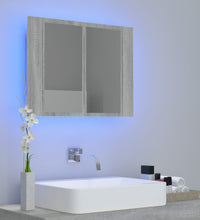 LED-Spiegelschrank Grau Sonoma 60x12x45 cm Holzwerkstoff