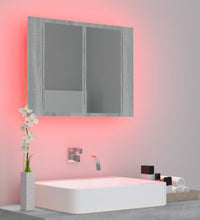 LED-Spiegelschrank Grau Sonoma 60x12x45 cm Holzwerkstoff
